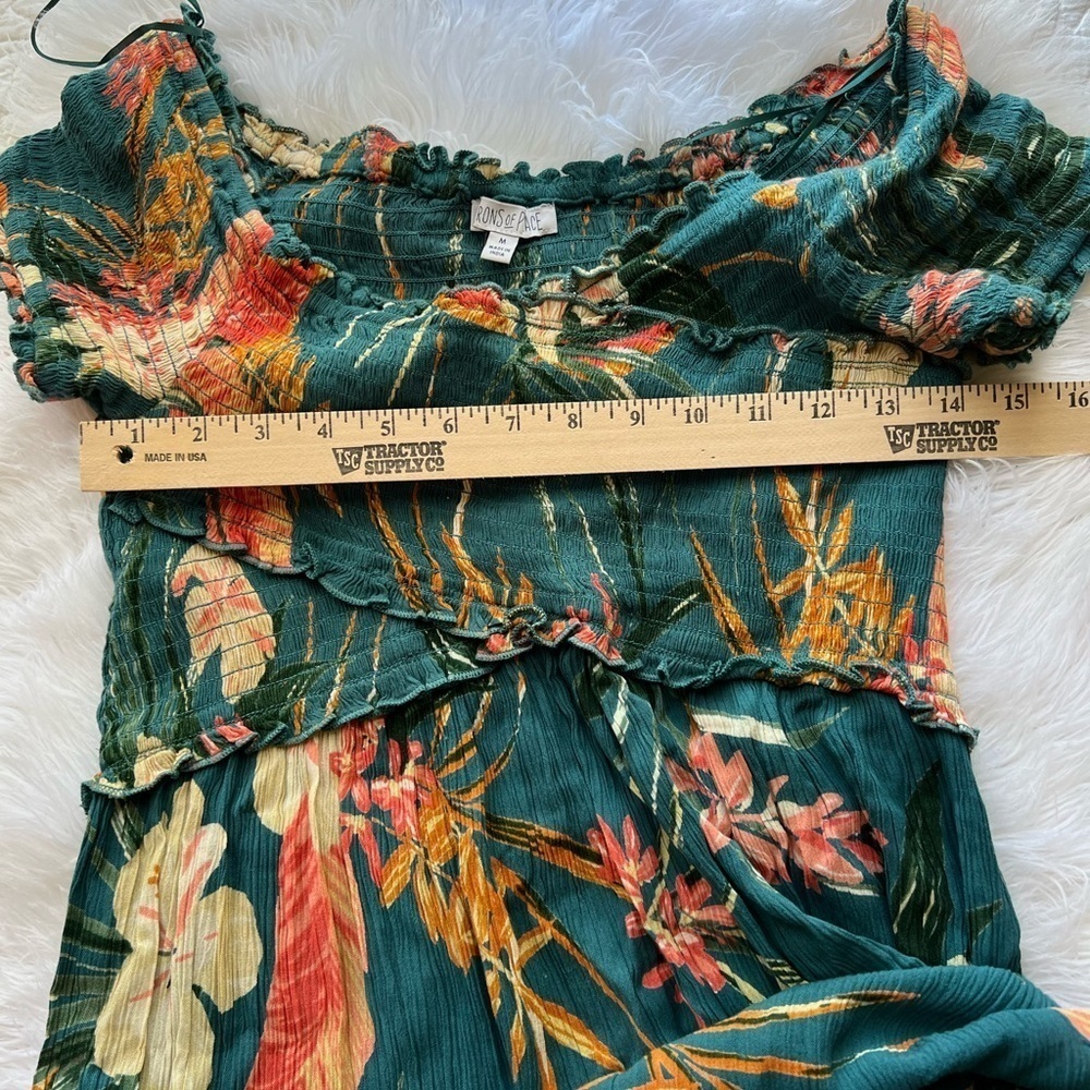 NWOT Patrons of Peace Tropical Floral Rayon Dress M - Picture 7 of 8
